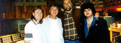 John Jones, Ray Kennedy, Mick Fleetwood and Jimmy Hotz in Oceanway Studio during the Fleetwood Mac Time Sessions